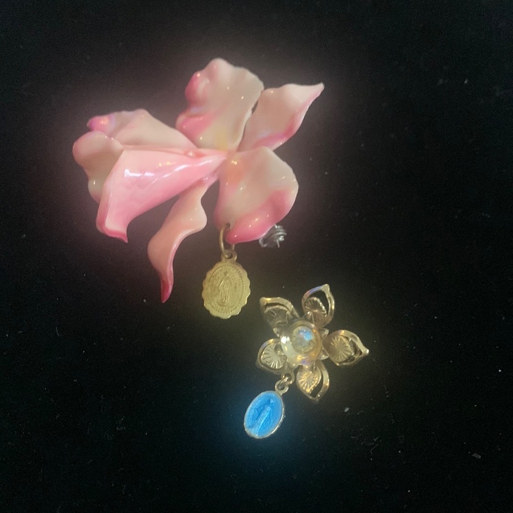 Set of Floral Brooches- Religious (Catholic)